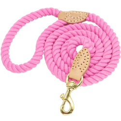 Pletené lanové vodítko pro psa 150 cm - růžová