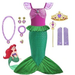 Dětské dívčí šaty Mořská Víla Ariel a doplňky 130