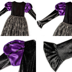 Dívčí šaty čarodějnice Halloween a klobouk 130