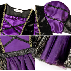 Dívčí šaty čarodějnice Halloween a klobouk 110 - 130